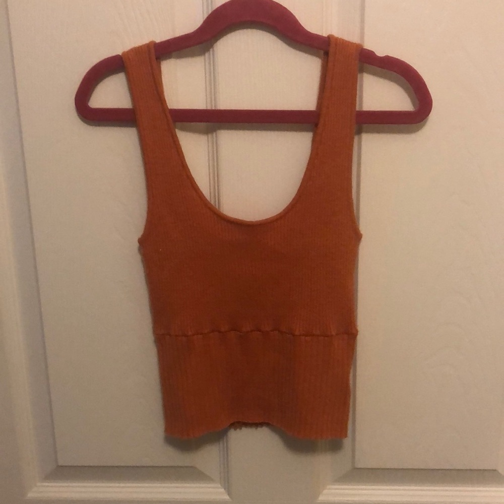 Orange sweater material tank top